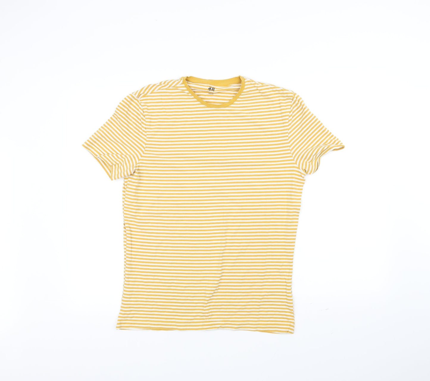 Womens UK Size M H&M Yellow Basic T-Shirt