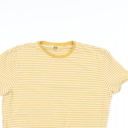 Womens UK Size M H&M Yellow Basic T-Shirt