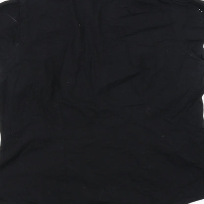 Womens UK Size 18 Agenda Black Basic Button-Up