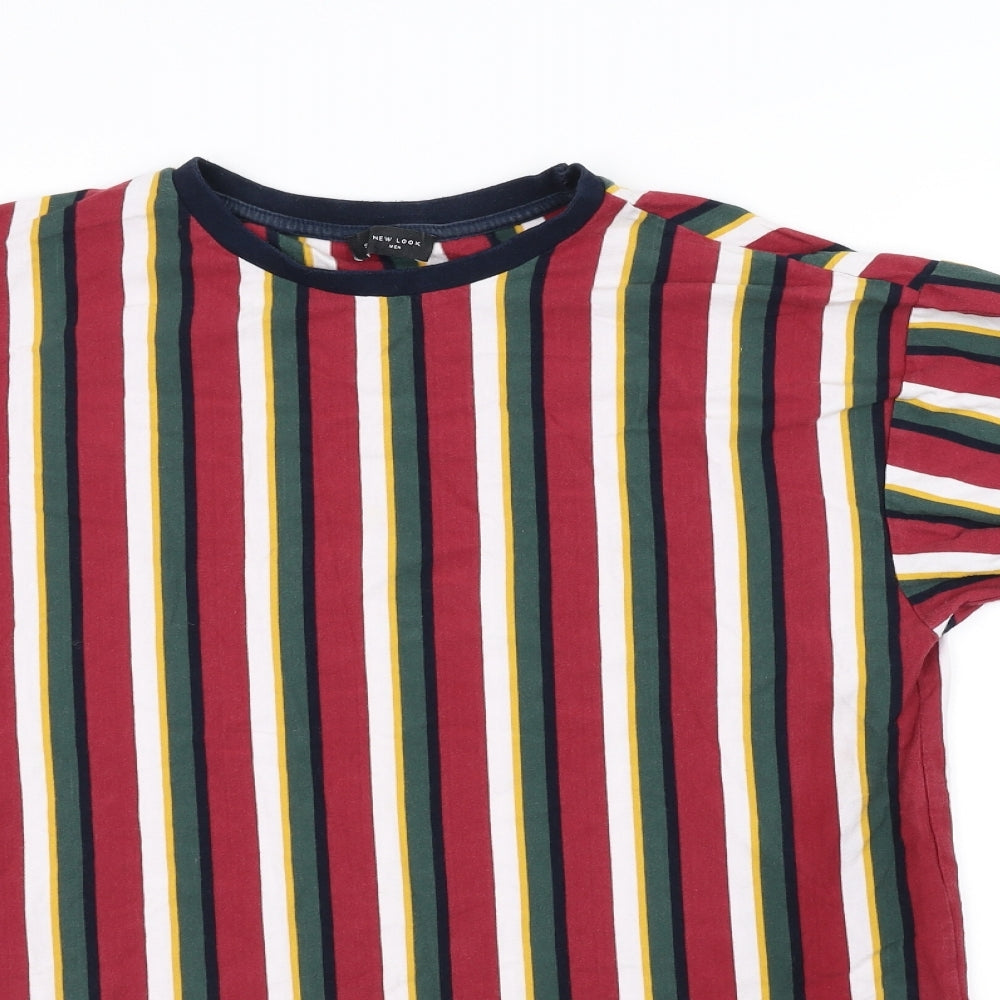 New Look Mens Red Striped   T-Shirt Size S