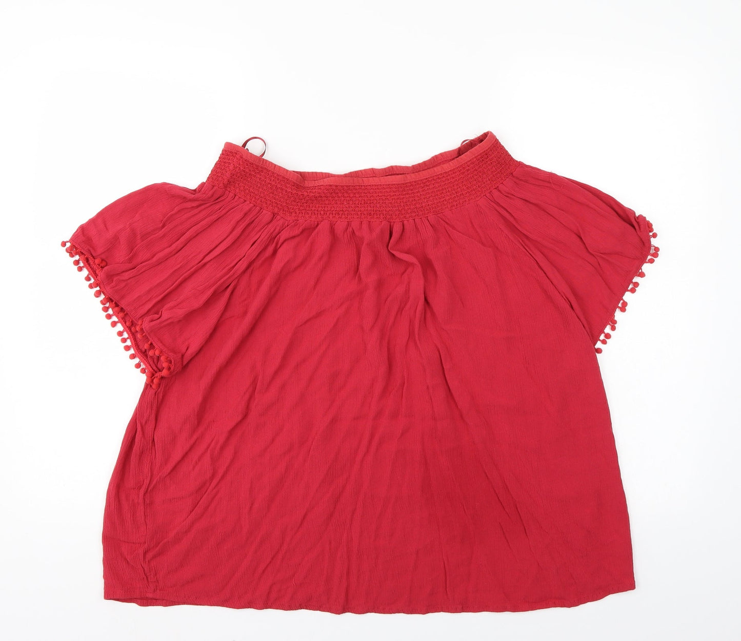 Womens UK Size 16 Peacocks Red Basic Blouse