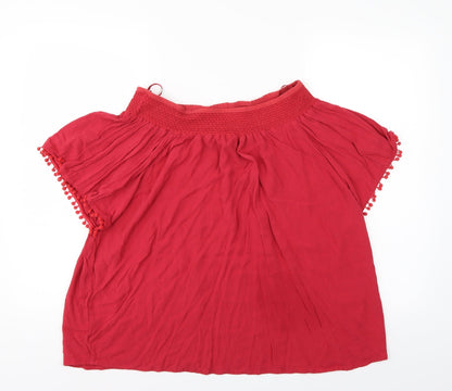 Womens UK Size 16 Peacocks Red Basic Blouse