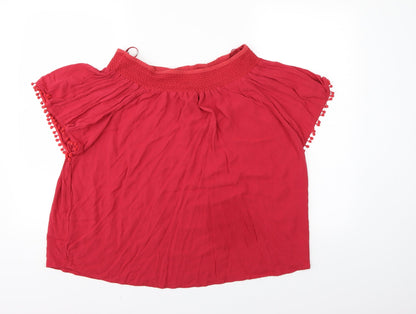 Womens UK Size 16 Peacocks Red Basic Blouse