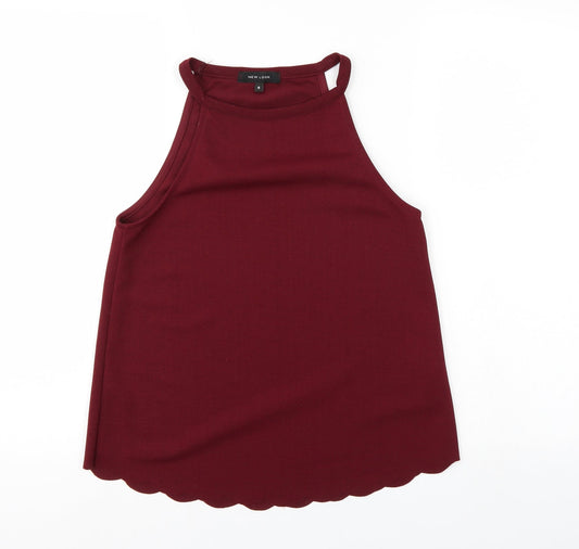 Womens UK Size 8 New Look Red Basic Tank