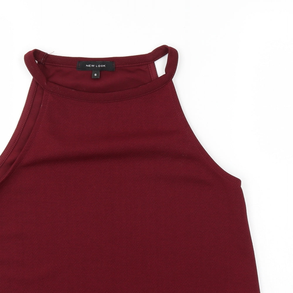 Womens UK Size 8 New Look Red Basic Tank