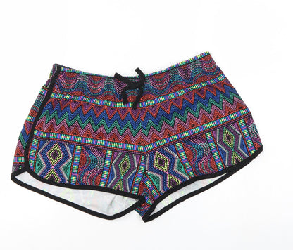George Womens Multicoloured Geometric  Hot Pants Shorts Size 12