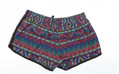 George Womens Multicoloured Geometric  Hot Pants Shorts Size 12