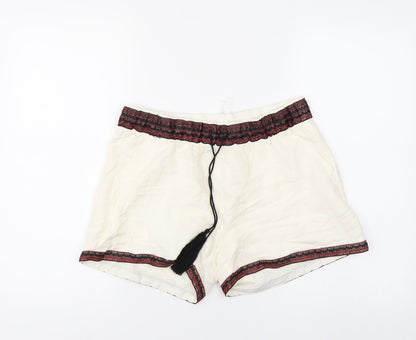 ESMARA Womens White   Hot Pants Shorts Size 12