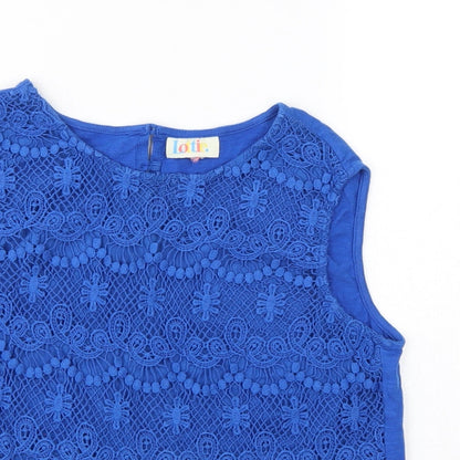Womens UK Size 12 Lottie Blue Basic Blouse