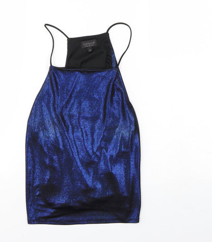 Womens UK Size 12 Topshop Blue Basic Tank