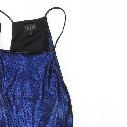 Womens UK Size 12 Topshop Blue Basic Tank