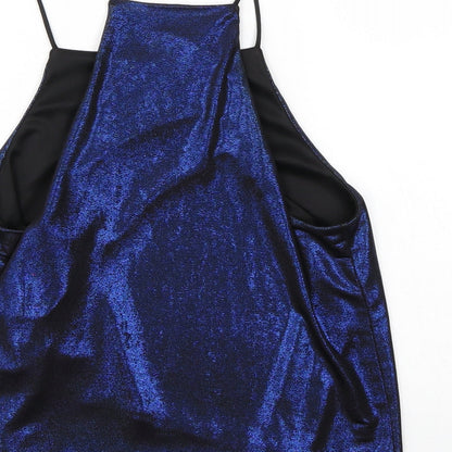 Womens UK Size 12 Topshop Blue Basic Tank