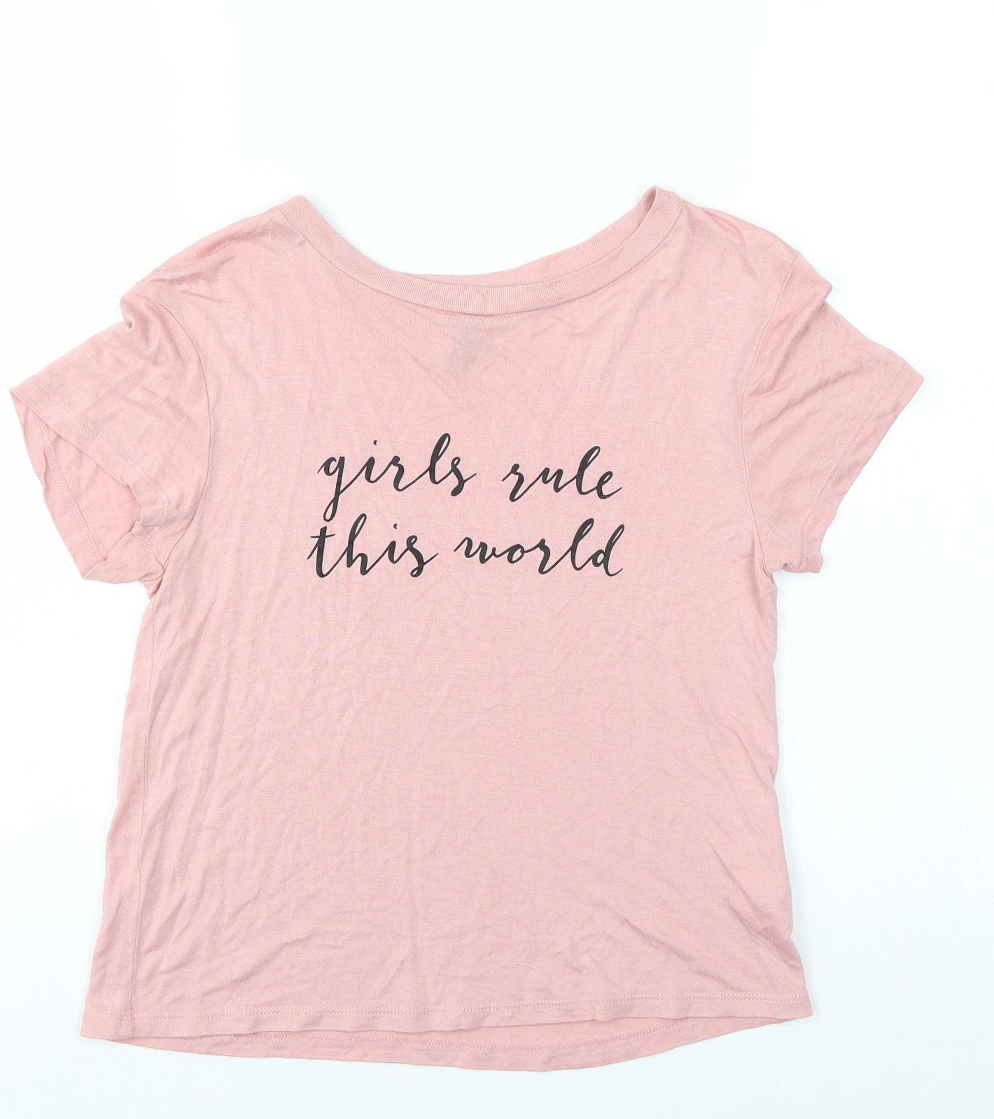 Womens UK Size XS Divided Pink Basic T-Shirt