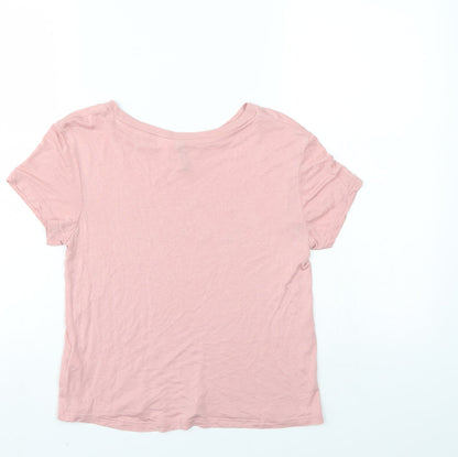 Womens UK Size XS Divided Pink Basic T-Shirt