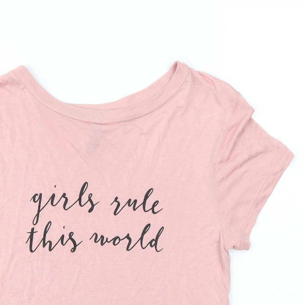 Womens UK Size XS Divided Pink Basic T-Shirt