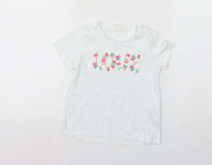 H&M Girls White   Basic T-Shirt Size 2-3 Years