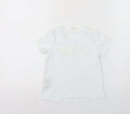 H&M Girls White   Basic T-Shirt Size 2-3 Years