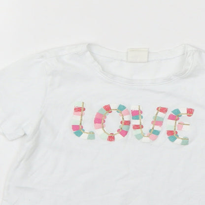 H&M Girls White   Basic T-Shirt Size 2-3 Years