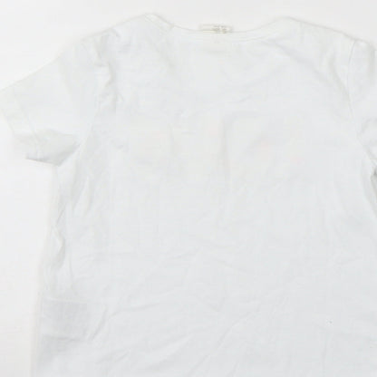 H&M Girls White   Basic T-Shirt Size 2-3 Years
