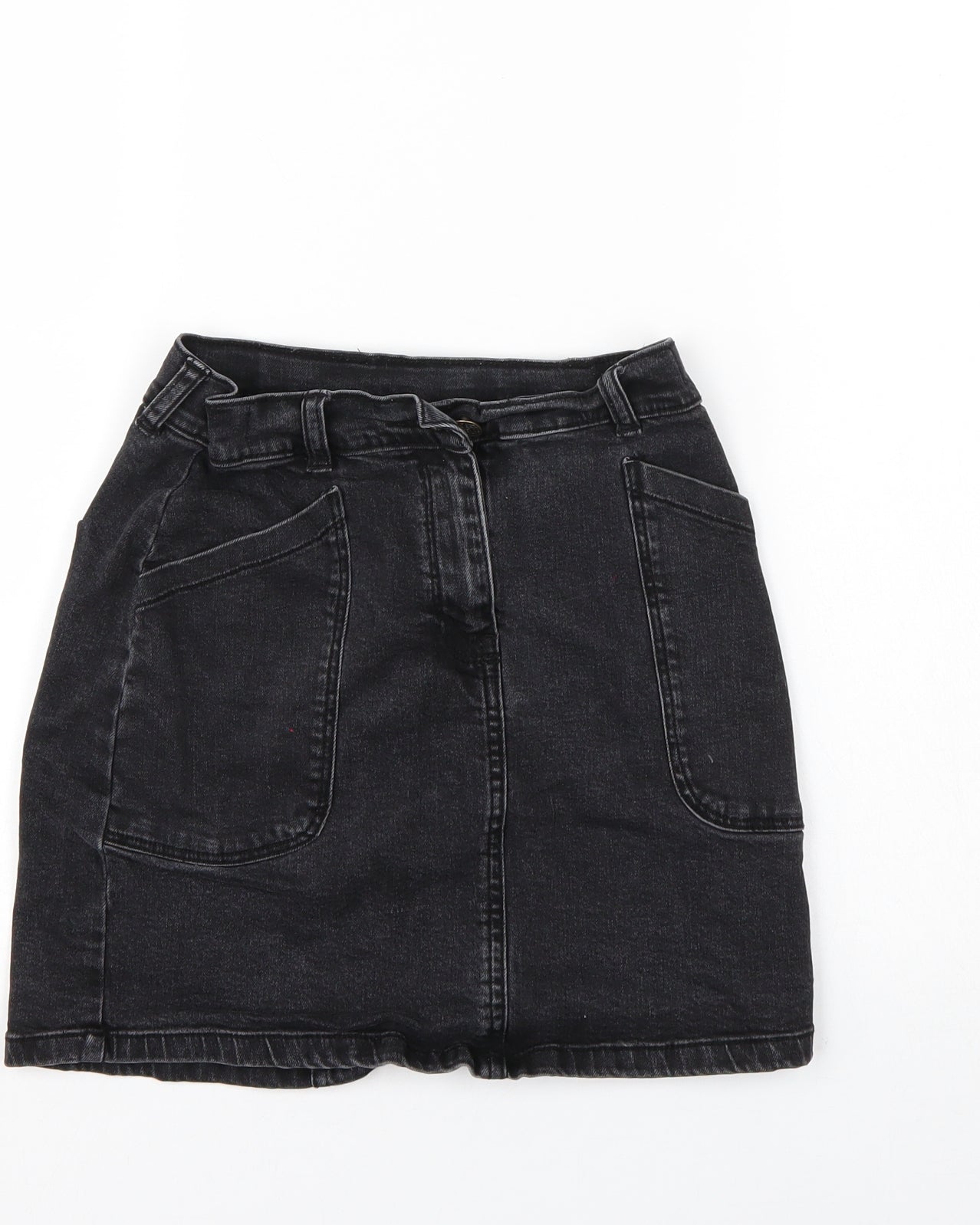 Nutmeg Girls Black  Denim A-Line Skirt Size 10-11 Years