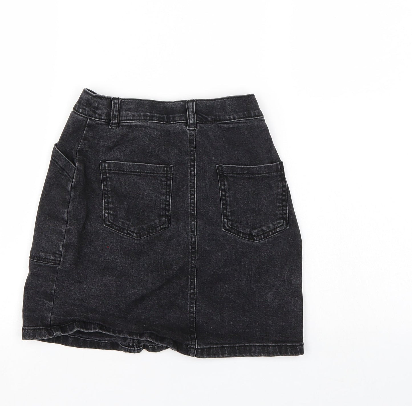 Nutmeg Girls Black  Denim A-Line Skirt Size 10-11 Years