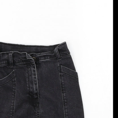 Nutmeg Girls Black  Denim A-Line Skirt Size 10-11 Years