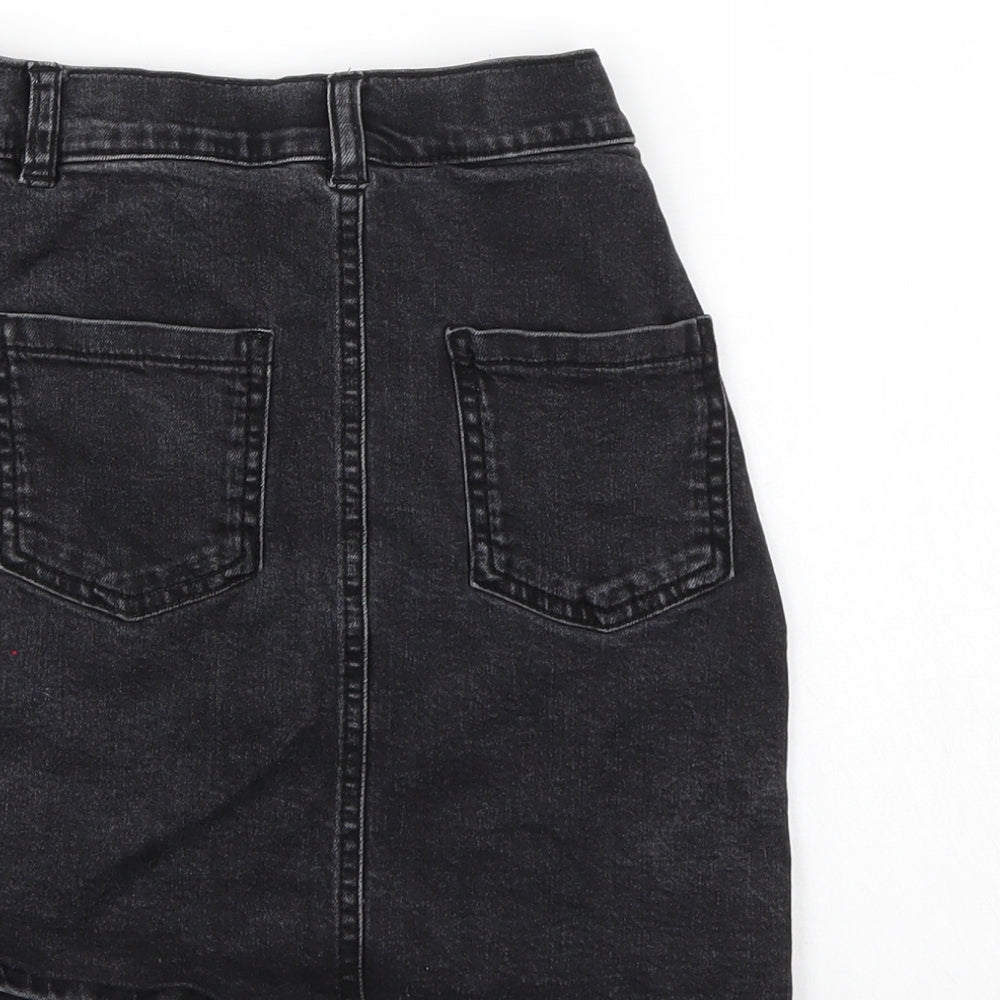 Nutmeg Girls Black  Denim A-Line Skirt Size 10-11 Years