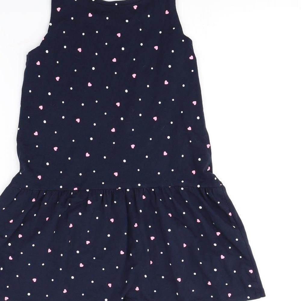 H&M Girls Blue Polka Dot  Fit & Flare  Size 8 Years