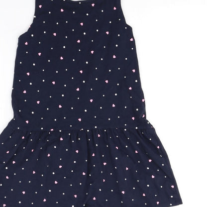 H&M Girls Blue Polka Dot  Fit & Flare  Size 8 Years