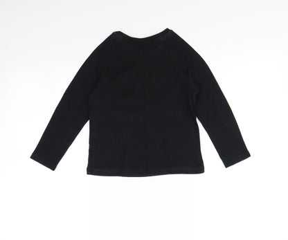 George Girls Black   Basic T-Shirt Size 5 Years  - Pudsey