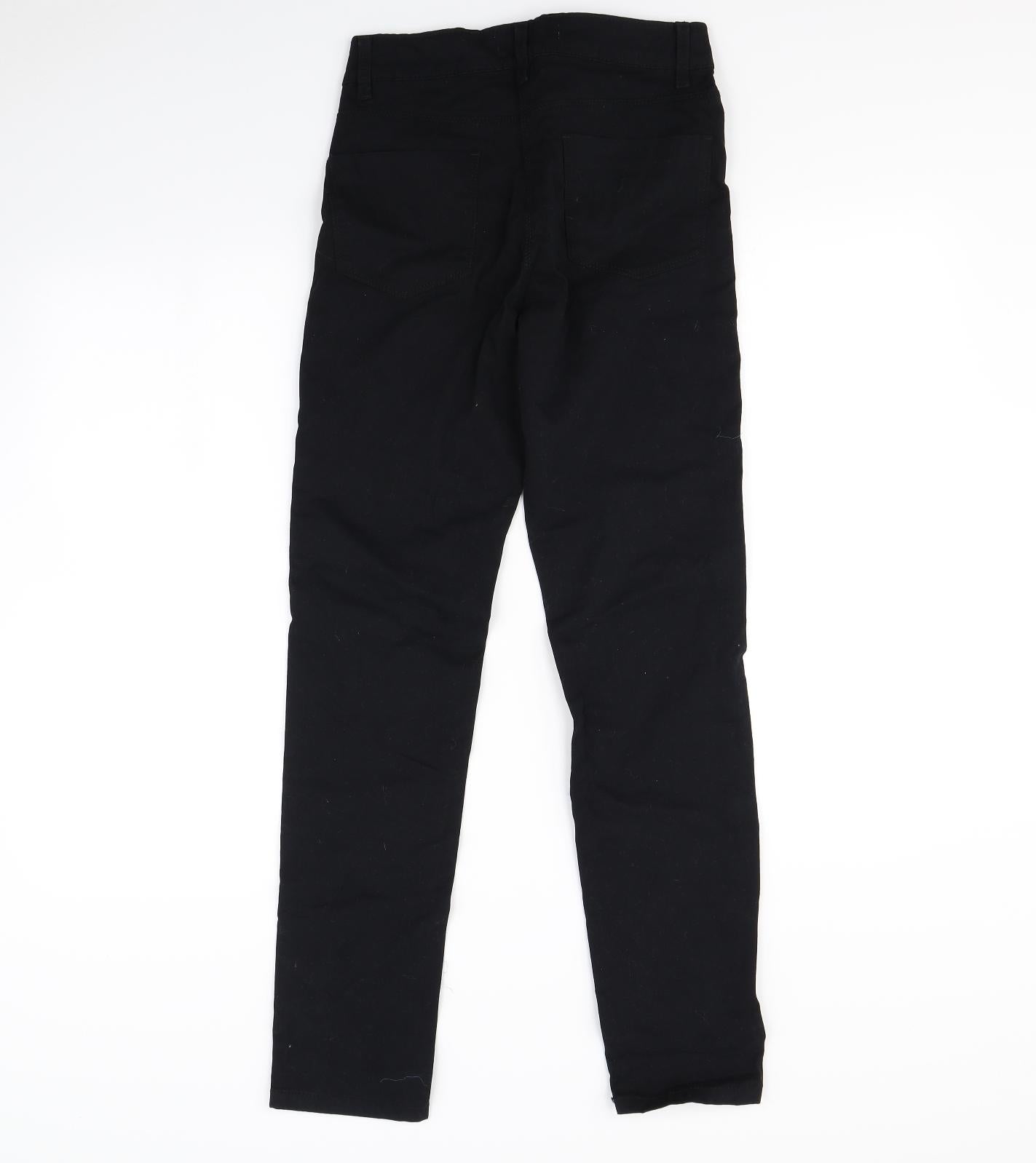 Womens UK Size 10 Papaya Regular Fit Straight Black Jeans