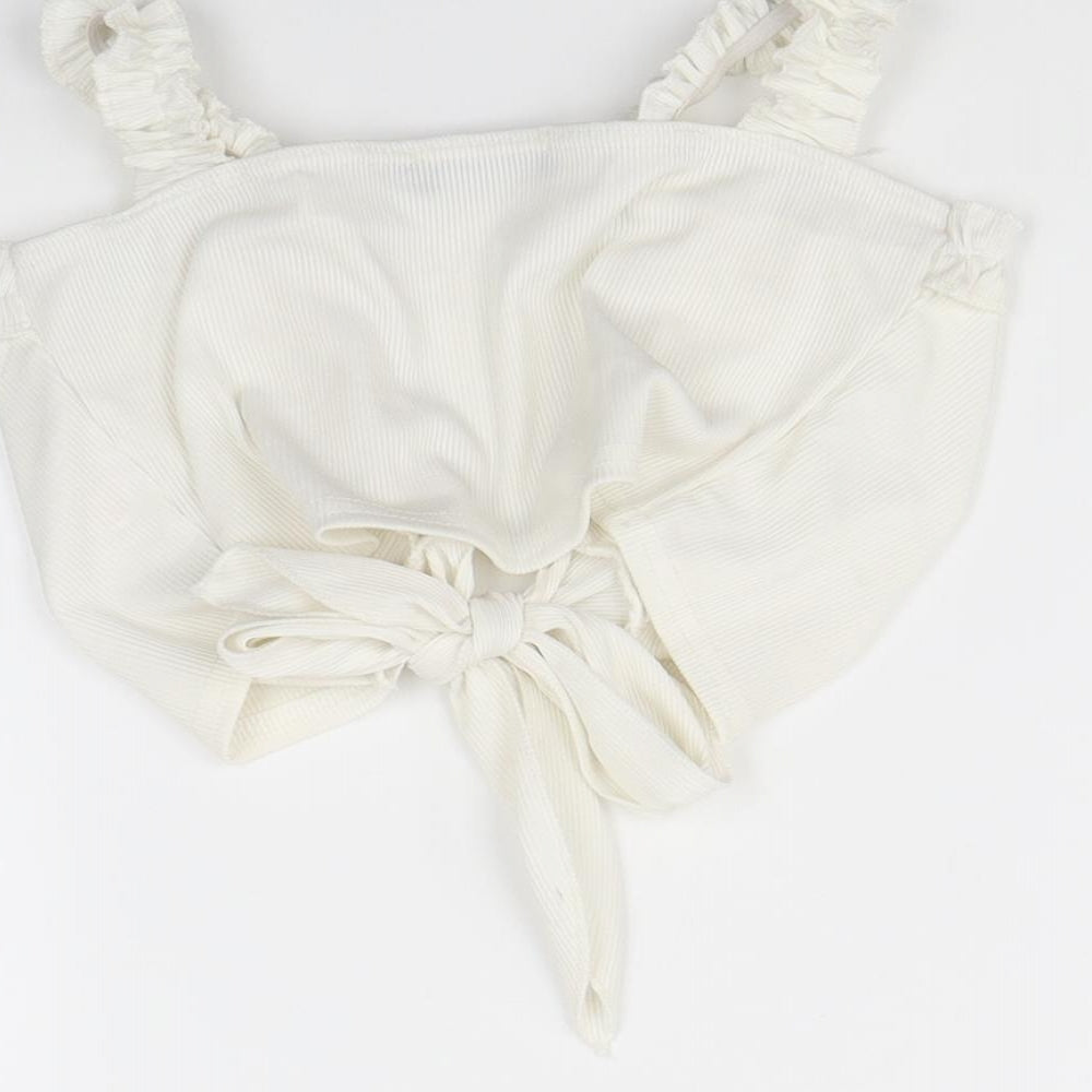 Womens UK Size 8 pretty little Thing Ivory Basic Tank