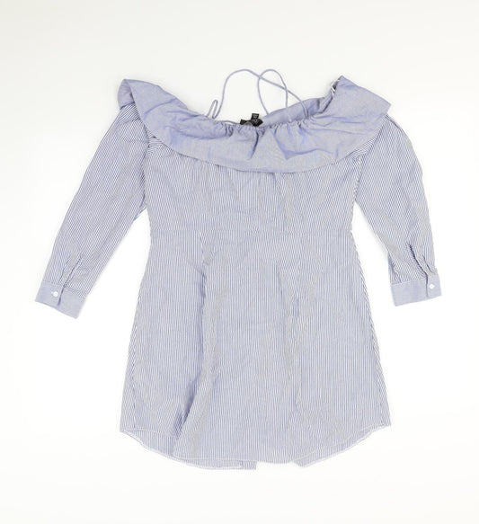 Topshop Womens Blue Striped  Mini  Size 12