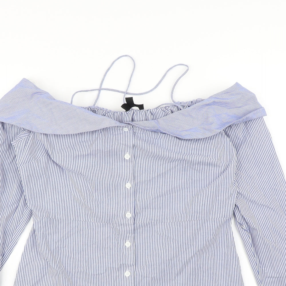 Topshop Womens Blue Striped  Mini  Size 12