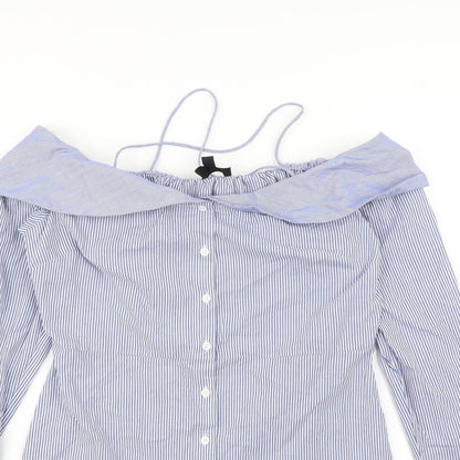 Topshop Womens Blue Striped  Mini  Size 12