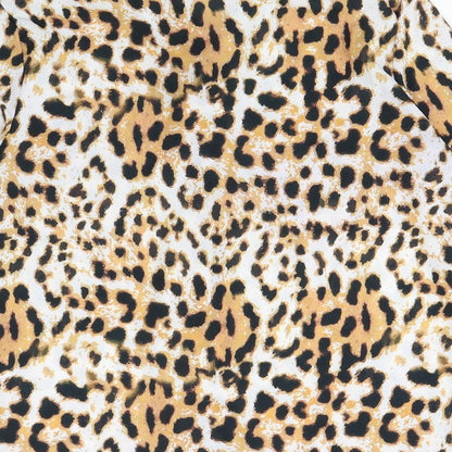 Womens UK Size 8 pretty little  Thing Brown Basic Button-Up