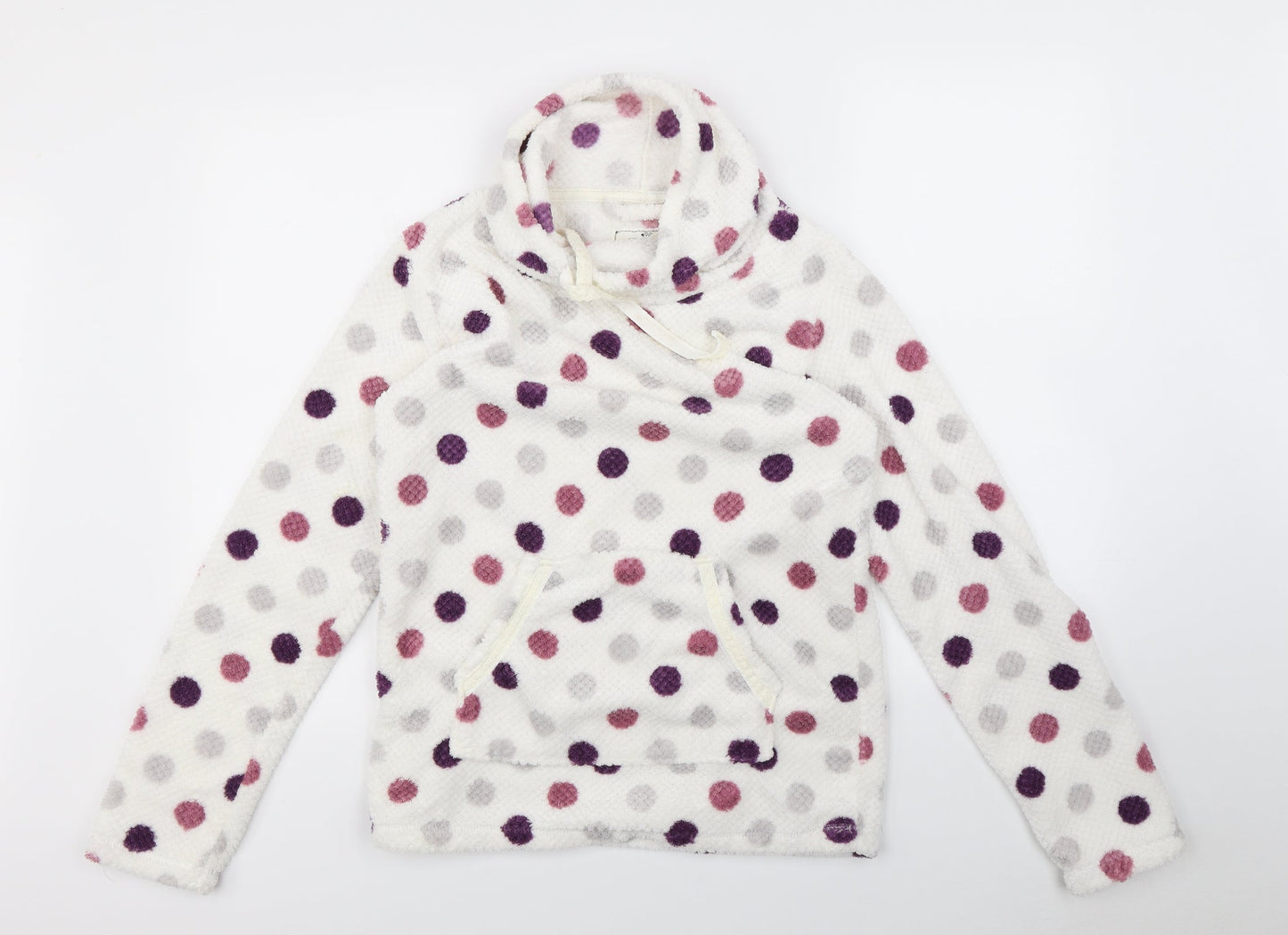 Preworn Womens White Polka Dot  Babydoll Pyjama Top Size 8