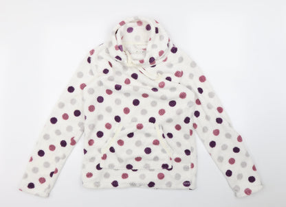 Preworn Womens White Polka Dot  Babydoll Pyjama Top Size 8