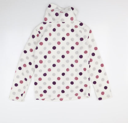 Preworn Womens White Polka Dot  Babydoll Pyjama Top Size 8