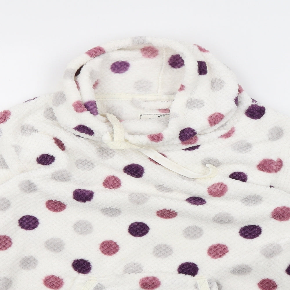 Preworn Womens White Polka Dot  Babydoll Pyjama Top Size 8