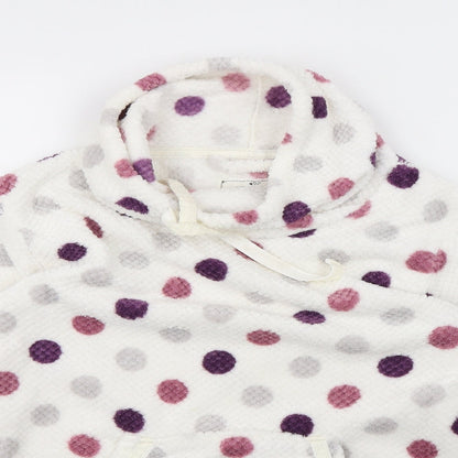 Preworn Womens White Polka Dot  Babydoll Pyjama Top Size 8