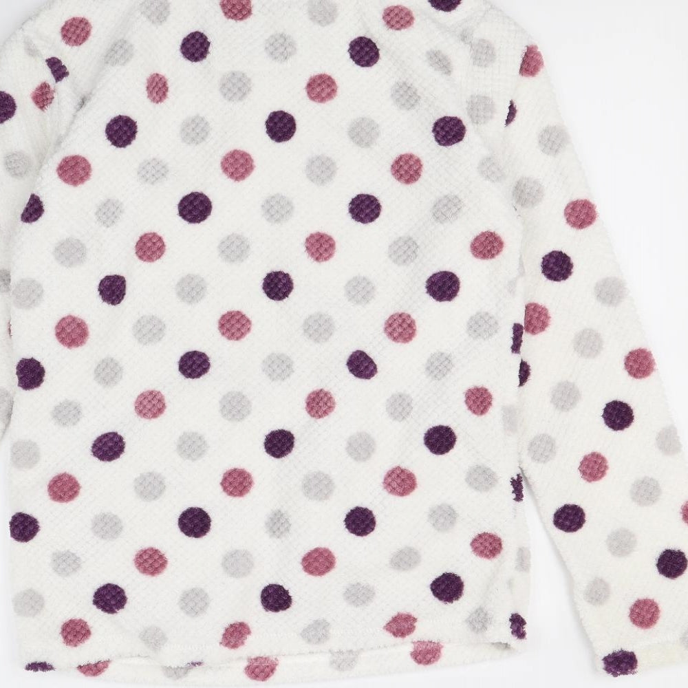 Preworn Womens White Polka Dot  Babydoll Pyjama Top Size 8
