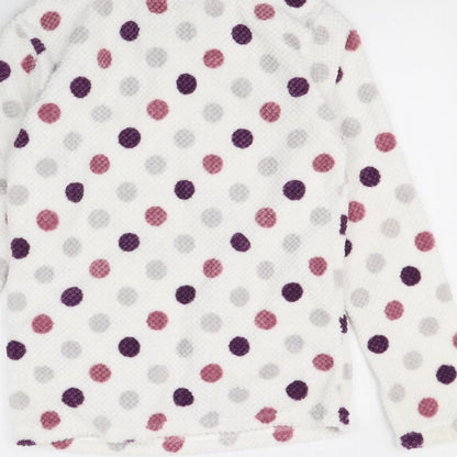 Preworn Womens White Polka Dot  Babydoll Pyjama Top Size 8