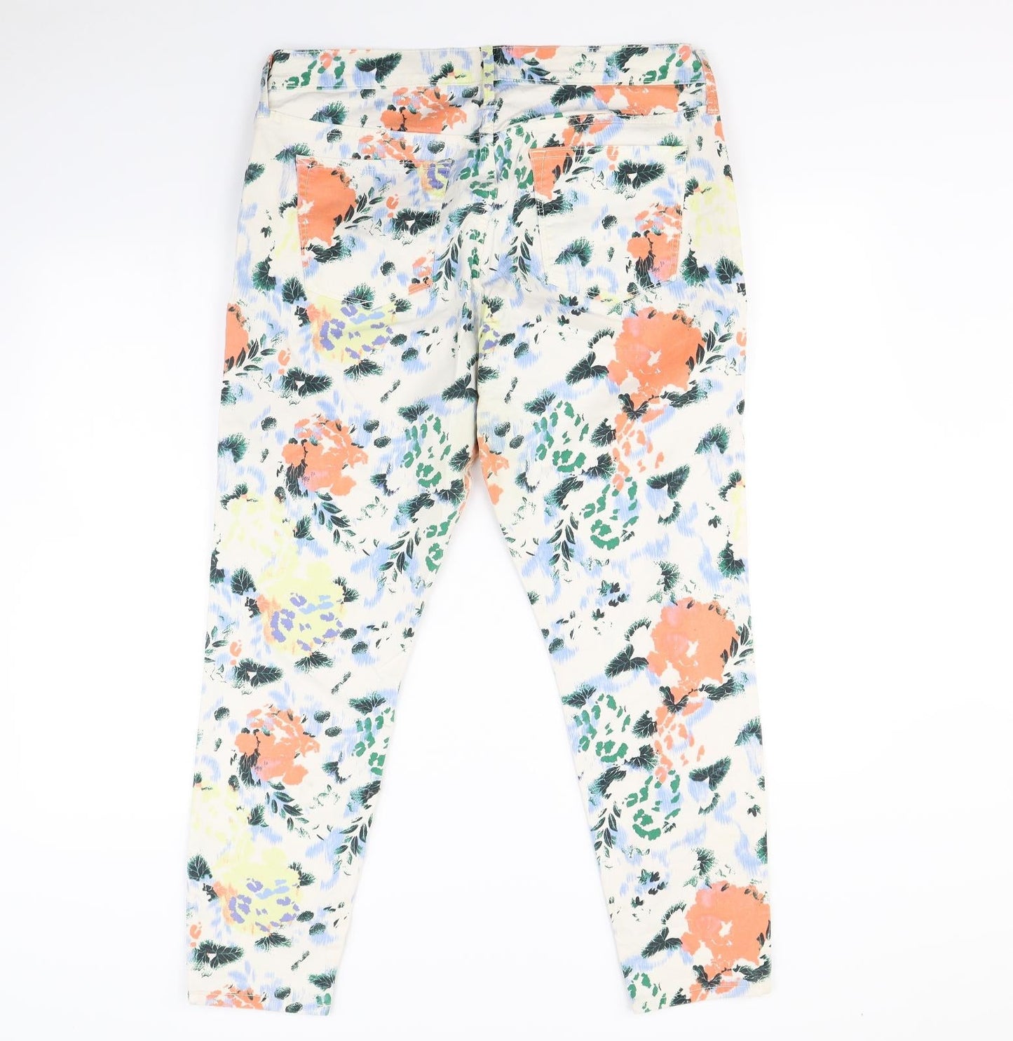 Gap Womens White Floral  Straight Jeans Size 32 in L30 in