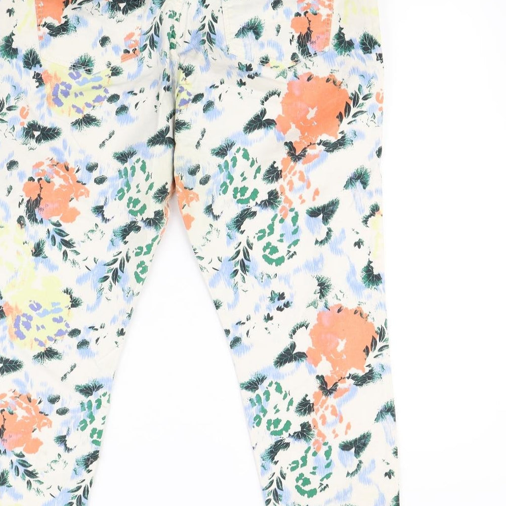 Gap Womens White Floral  Straight Jeans Size 32 in L30 in