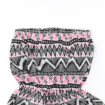 F&F Womens White Geometric  Playsuit One-Piece Size S