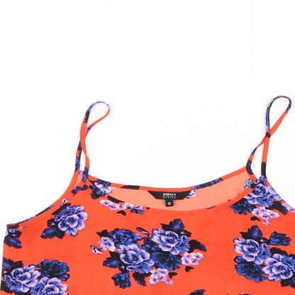 Papaya Womens Orange Floral  Basic Tank Size 10