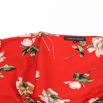 Cameo rose Womens Red Floral  Basic Blouse Size 12