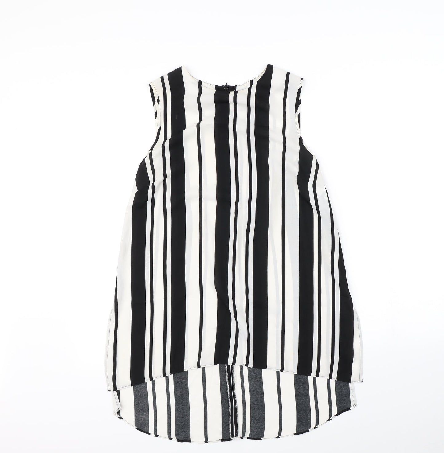 Papaya Womens Black Striped  Basic T-Shirt Size 10