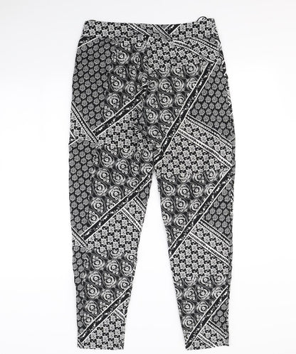 Miss Selfridge  Womens Black Geometric  Trousers  Size 10 L30 in